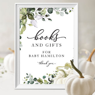 Grün Kürbis Herbst Bücher für Baby-Schild Poster