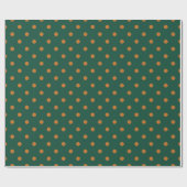 Grün + Kürbis Polka Punkte (Klein) Geschenkpapier (Flach)