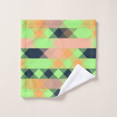 grün, lachs, orange geometrisch badhandtuch set (Waschlappen)