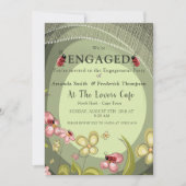 Grün & Lady-Vogel Einladung (Vorderseite)