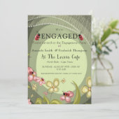 Grün & Lady-Vogel Einladung (Stehend Vorderseite)