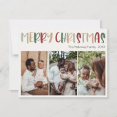 Grün Lässige Weihnachten Drei Fotos (Vorderseite)