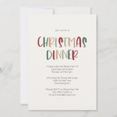 Grün Lässige Weihnachtsessen Party Einladung (Vorderseite)