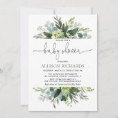 Grün-Laub-Babyparty des Geschlechtes neutrale Einladung (Vorderseite)