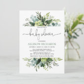 Grün-Laub-Babyparty des Geschlechtes neutrale Einladung (Stehend Vorderseite)