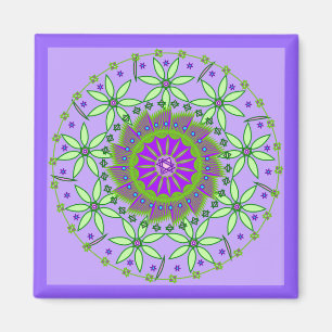 Grün/Lavendel-BlumenMandala Maagnet Magnet