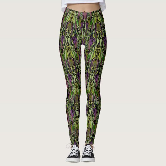 Grün- Leggings mit mehreren Farben (Vorderseite)