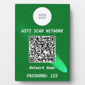 Grün leuchtendes Leder Freies WLAN Scan- & QR-Code Fotoplatte (Vorderseite)