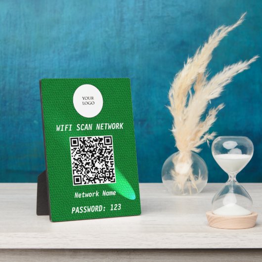 Grün leuchtendes Leder Freies WLAN Scan- & QR-Code Fotoplatte (Seite)