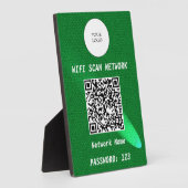 Grün leuchtendes Leder Freies WLAN Scan- & QR-Code Fotoplatte (Seite)