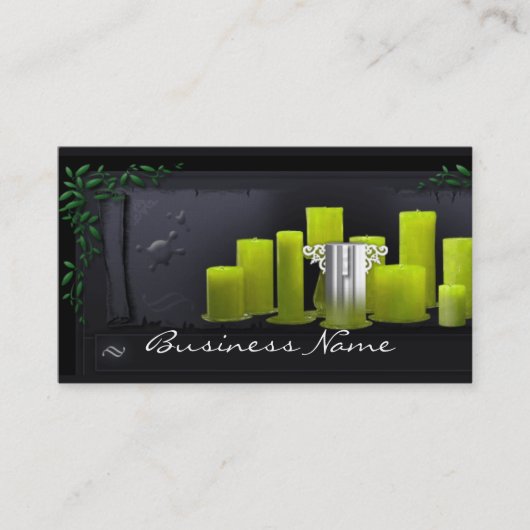 Grün leuchtet Visitenkarte durch (Vorderseite)