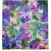 Grün Lila blauer Paint Splash Abstrakt Duschvorhang (Vorderseite)