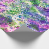 Grün Lila blauer Paint Splash Abstrakt Geschenkpapier (Ecke)