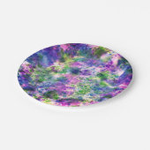 Grün Lila blauer Paint Splash Abstrakt Pappteller (Schrägansicht)