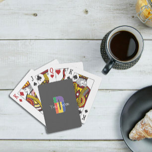 Grün lila gelb rot Monogramm Anfangsbuchstabe D gr Spielkarten