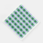 Grün-lila Gingham-Streifen Karomuster Serviette (Ecke)