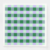 Grün-lila Gingham-Streifen Karomuster Serviette (Vorderseite)