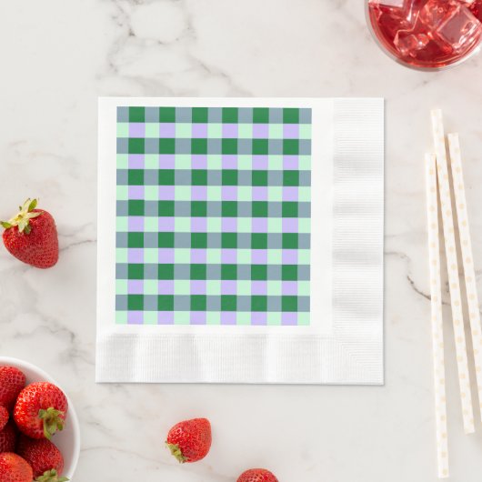 Grün-lila Gingham-Streifen Karomuster Serviette (Beispiel)