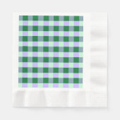 Grün-lila Gingham-Streifen Karomuster Serviette (Vorderseite)