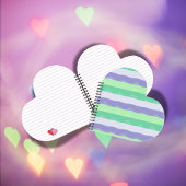 Grün, Lila, grau - Pinselstriche | Notizblock