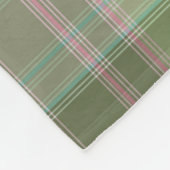 Grün, lila klassischer Tartan. Fleecedecke (Ecke)
