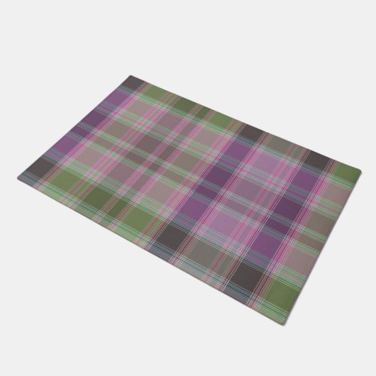 Grün, lila klassischer Tartan. Fußmatte (Schrägansicht)