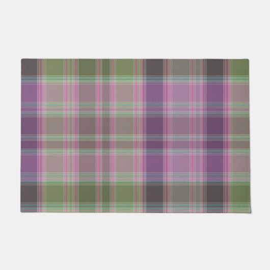 Grün, lila klassischer Tartan. Fußmatte (Vorderseite)
