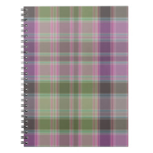 Grün, lila klassischer Tartan. Notizblock