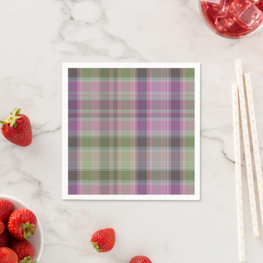 Grün, lila klassischer Tartan. Serviette (Beispiel)