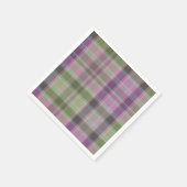 Grün, lila klassischer Tartan. Serviette (Ecke)