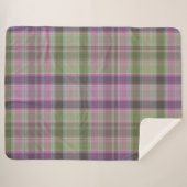 Grün, lila klassischer Tartan. Sherpadecke (Vorderseite (Horizontal))