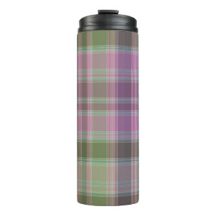 Grün, lila klassischer Tartan. Thermosbecher