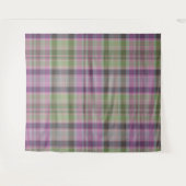 Grün, lila klassischer Tartan. Wandteppich (Vorderseite (Horizontal))
