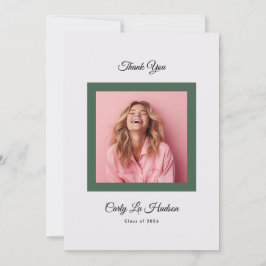 Grün Lila Minimal Abitur Foto Abschluss Dankeskarte