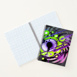 (Grün & Lila) Neon-Tinte-Galaxie-Spirale Notizblock