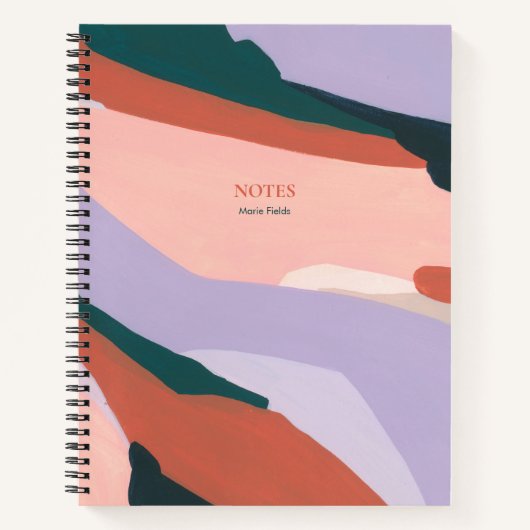 Grün Lila Orange | Moderne Abstrakte Kunst Notizblock (Vorderseite)