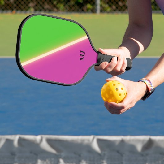 Grün Lila Personalisierte Initialen Pickleball Schläger (InSitu)