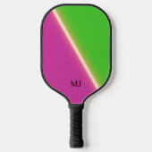 Grün Lila Personalisierte Initialen Pickleball Schläger (Vorderseite)