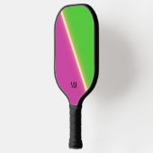 Grün Lila Personalisierte Initialen Pickleball Schläger (Links)