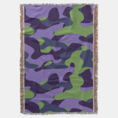 Grün Lila und Blau Camo abstrakt Decke (Vorderseite Vertikal)