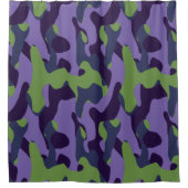 Grün Lila und Blau Camo abstrakt Duschvorhang (Vorderseite)