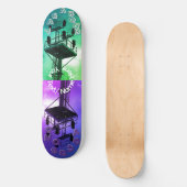 Grün Lila Vagabund Skateboard (Vorderseite)
