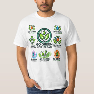 Grün, Live Clean - Der Wert des Menschen am Tag de T-Shirt