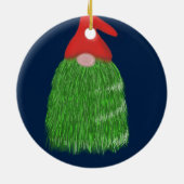 Grün lustige Weihnachten 2022 gnome Spaß Classic Keramik Ornament (Hinten)
