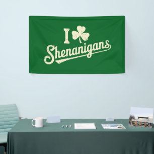 Grün Lustiger Irischer Patty's Shamrock Saint Patr Banner