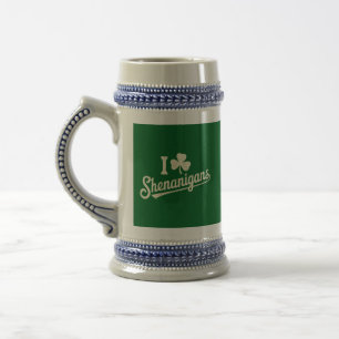 Grün Lustiger Irischer Patty's Shamrock Saint Patr Bierglas