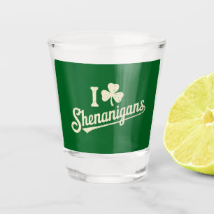 Grün Lustiger Irischer Patty's Shamrock Sankt Patr Schnapsglas