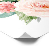 Grün Mädchen rosa Babydusche Begrüßungszeichen Poster (Ecke)