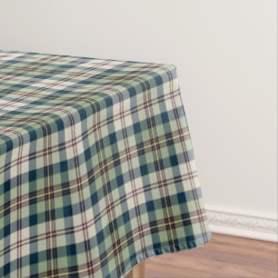 Grün, Marine-Blau und Creme kariert Tischdecke