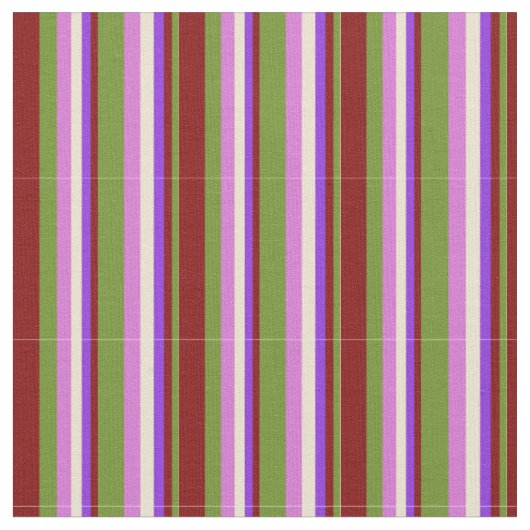 Grün, Maroon, Lila, Beige und Orchideenfarben Stoff (Nahaufnahme)